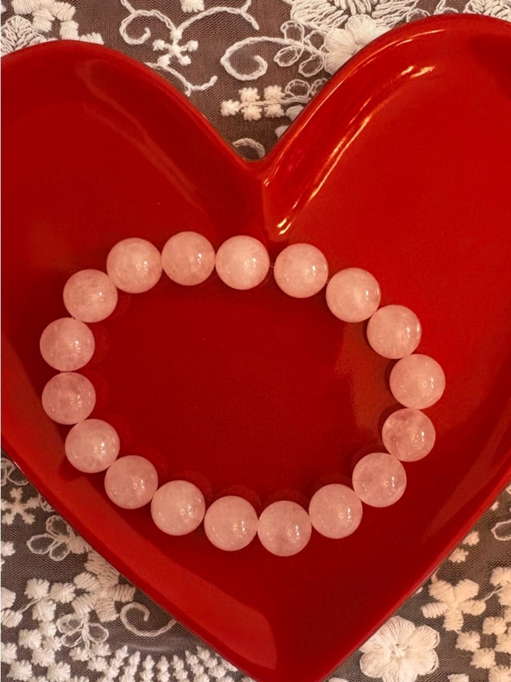 Elegant Pink Rose Quartz Beaded Stretch Bracelet